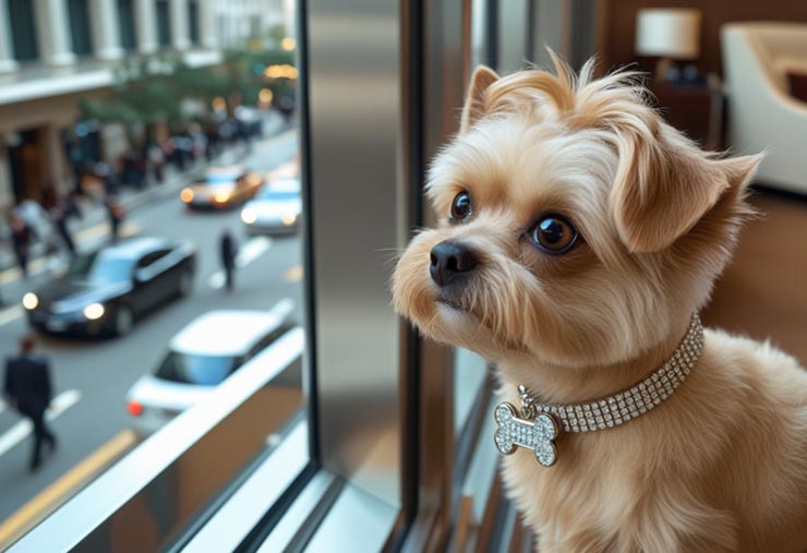 dog looking out throw the window