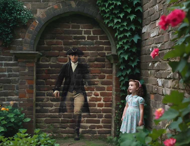 "When Mum was young, she watched what she described as a highwayman walk straight through the garden wall – there’s an arch that has been bricked in."